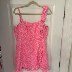 Pink Ruffle Mini Dress